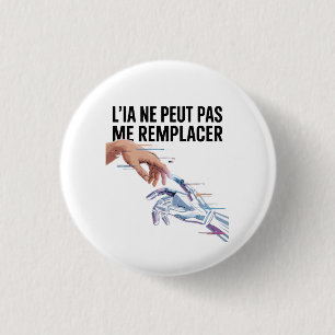 Kunstmatige intelligentie en mensen ronde button 3,2 cm