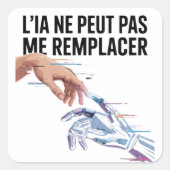 Kunstmatige intelligentie en mensen vierkante sticker (Voorkant)