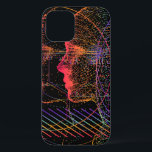 Kunstmatige intelligentie en virtuele realiteit co Case-Mate iPhone case<br><div class="desc">Kunstmatige intelligentie en virtueel werkelijkheid concept. 3D menselijk hoofd gemaakt van pixels in neonholografische levendige kleuren op een donkere achtergrond. cyberpunk,  mens,  artificieel,  wiskunde,  kwantum,  complex,  computer,  gezicht,  wiskunde,  wetenschap,  theorie,  vergelijking,  functie,  holografisch,  illustratie,  machine,  spectrum,  ai,  algebra,  zwart board,  ,  retro,  illustratie, </div>