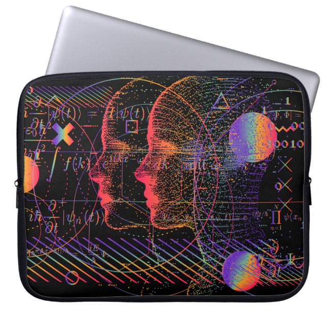 Kunstmatige intelligentie en virtuele realiteit co laptop sleeve (Voorkant)