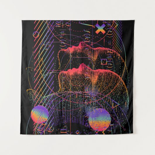 Kunstmatige intelligentie en virtuele realiteit co wandkleed (Voorkant (horizontaal))