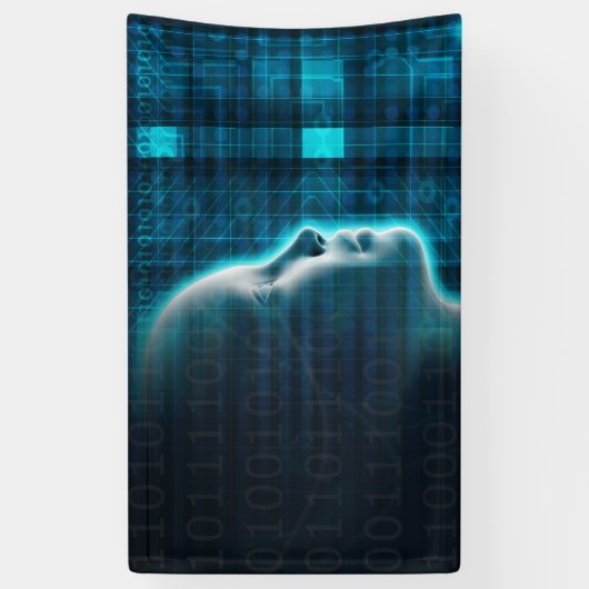 Kunstmatige intelligentie evolutie met digitaal spandoek (Verticaal)