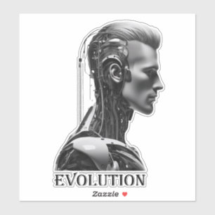 Kunstmatige intelligentie gegenereerde mens, zwart sticker