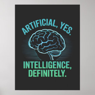 Kunstmatige Intelligentie Hersenen Humor Ontwerp Poster