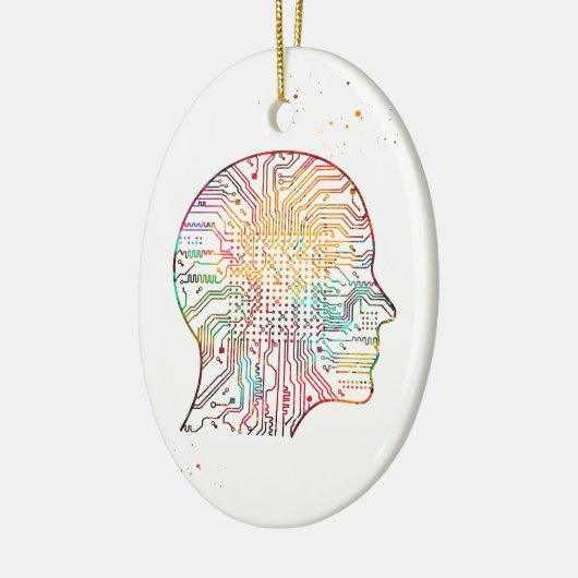 Kunstmatige intelligentie keramisch ornament (Links)