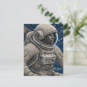 Kunstmatige intelligentie kunst astronaut in de ru briefkaart (Staand voorkant)