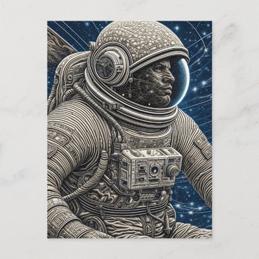 Kunstmatige intelligentie kunst astronaut in de ru briefkaart (Voorkant)