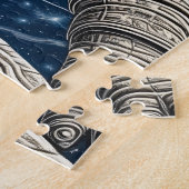 Kunstmatige intelligentie kunst astronaut in de ru legpuzzel (Zijkant)