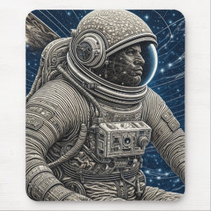 Kunstmatige intelligentie kunst astronaut in de ru muismat