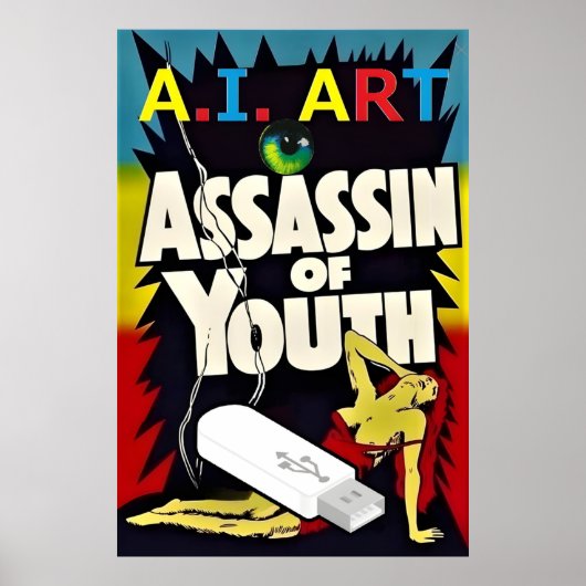 Kunstmatige intelligentie kunst - Moordenaar van d Poster (Voorkant)