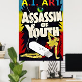 Kunstmatige intelligentie kunst - Moordenaar van d Poster (Thuiskantoor)