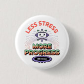 Kunstmatige Intelligentie Mode Robotica Mannen Top Ronde Button 3,2 Cm (Voorkant)