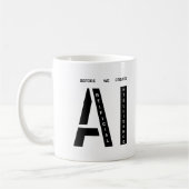 Kunstmatige intelligentie modern en eenvoudig koffiemok (Links)