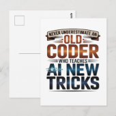 Kunstmatige Intelligentie Oude Coder Ontwerp Briefkaart (Voorkant / Achterkant)