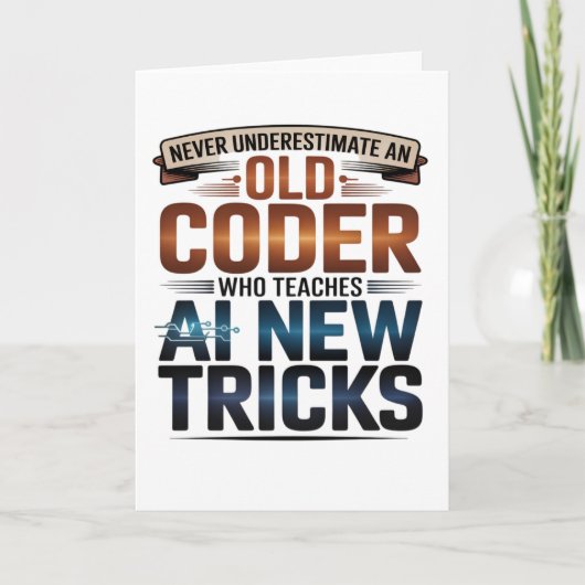 Kunstmatige Intelligentie Oude Coder Ontwerp Kaart (Voorkant)