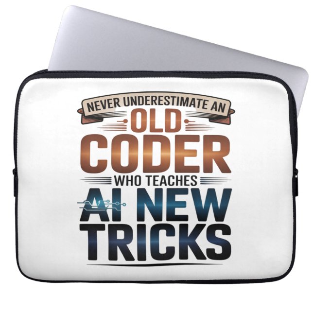 Kunstmatige Intelligentie Oude Coder Ontwerp Laptop Sleeve (Voorkant)
