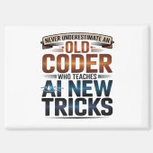 Kunstmatige Intelligentie Oude Coder Ontwerp Magneet (Voorkant)
