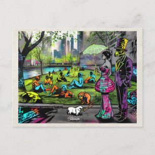 Kunstmatige intelligentie Remix Landschap Graffiti Briefkaart