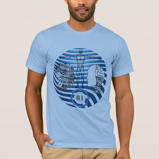 Kunstmatige intelligentie, robot, cyborg toekomst t-shirt (Voorkant)