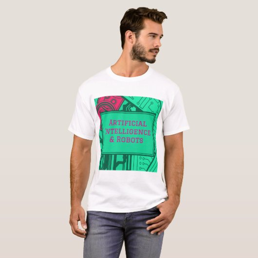 Kunstmatige intelligentie & Robots T-Shirt Design (Voorkant volledig)