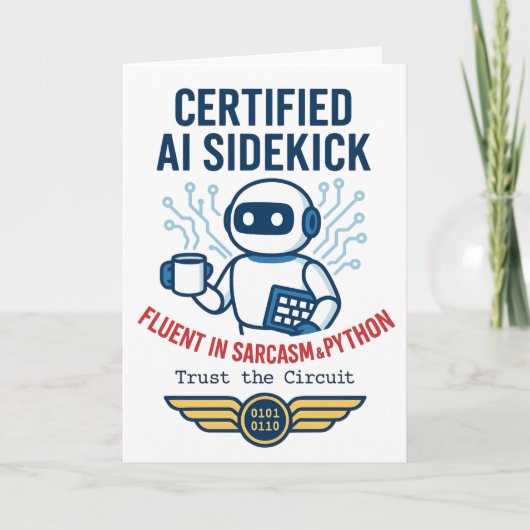 Kunstmatige intelligentie Sidekick Funny Design Kaart (Voorkant)