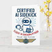 Kunstmatige intelligentie Sidekick Funny Design Kaart (Gele Bloem)