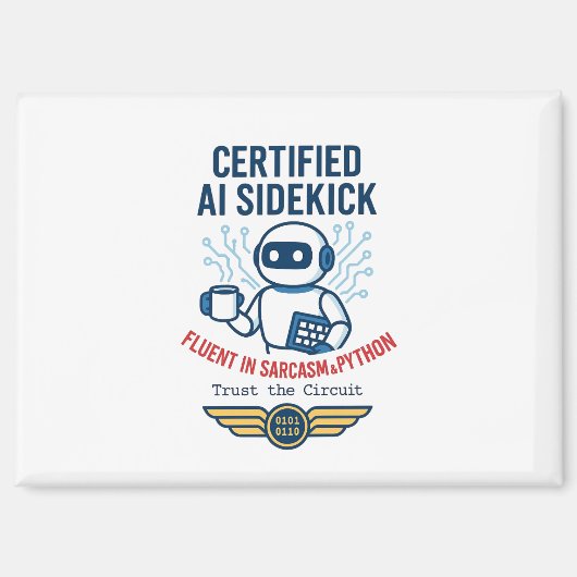 Kunstmatige intelligentie Sidekick Funny Design Magneet (Voorkant)