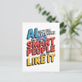 Kunstmatige intelligentie slimme mensen grappig ci briefkaart (Staand voorkant)