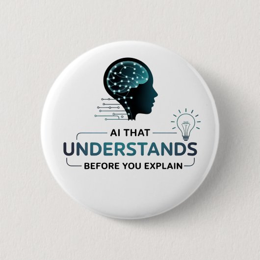 Kunstmatige intelligentie Smart Tech Design Ronde Button 5,7 Cm (Voorkant)