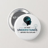 Kunstmatige intelligentie Smart Tech Design Ronde Button 5,7 Cm (Voorkant /achterkant)