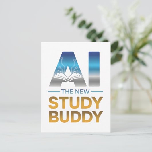 Kunstmatige Intelligentie Studeerbuddy Ontwerp Briefkaart (Staand voorkant)