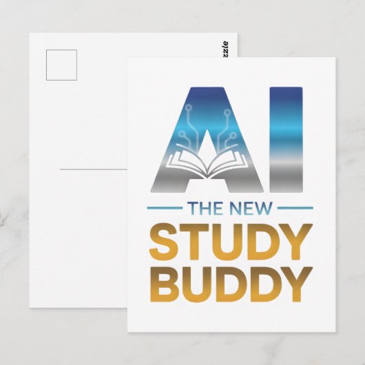 Kunstmatige Intelligentie Studeerbuddy Ontwerp Briefkaart (Voorkant / Achterkant)