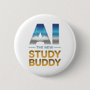 Kunstmatige Intelligentie Studeerbuddy Ontwerp Ronde Button 5,7 Cm