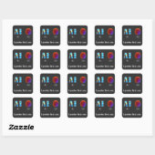 Kunstmatige intelligentie vierkante sticker (Vel)