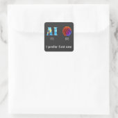 Kunstmatige intelligentie vierkante sticker (Tas)