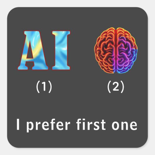 Kunstmatige intelligentie vierkante sticker (Voorkant)