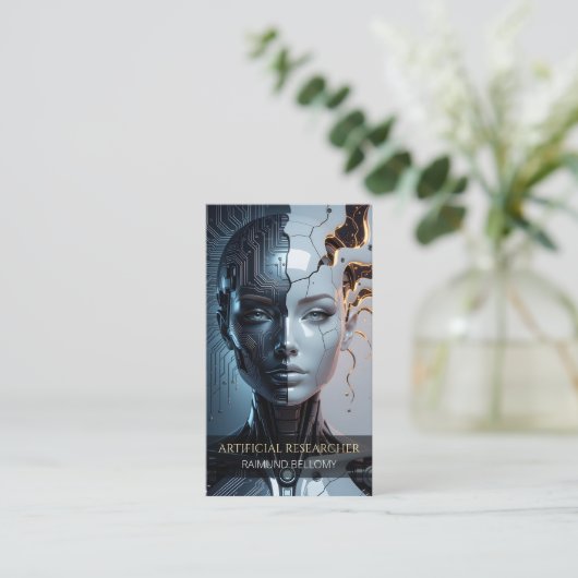 Kunstmatige intelligentie visitekaartje (Staand voorkant)