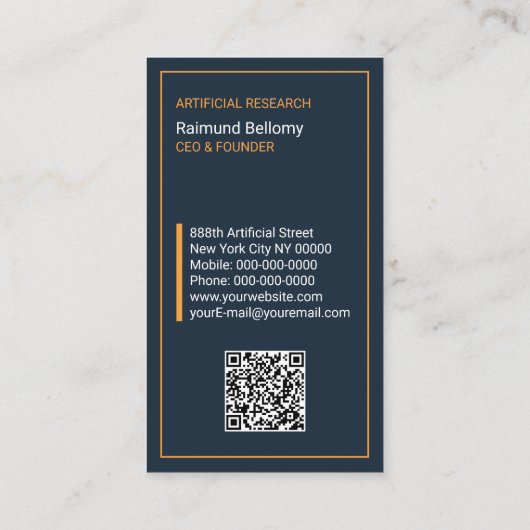 Kunstmatige intelligentie visitekaartje (Achterkant)