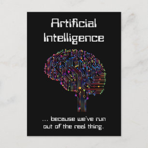 Kunstmatige intelligentie vs Real Thing Briefkaart