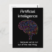 Kunstmatige intelligentie vs Real Thing Briefkaart (Voorkant / Achterkant)