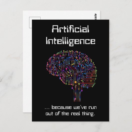 Kunstmatige intelligentie vs Real Thing Briefkaart (Voorkant / Achterkant)