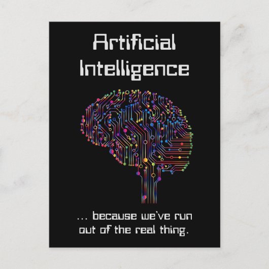 Kunstmatige intelligentie vs Real Thing Briefkaart (Voorkant)