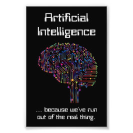 Kunstmatige intelligentie vs Real Thing Foto Afdruk