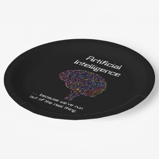 Kunstmatige intelligentie vs Real Thing Papieren Bordje (Gekanteld)
