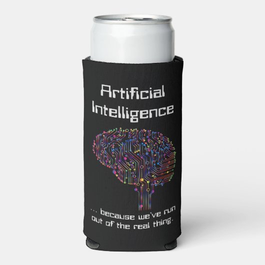 Kunstmatige intelligentie vs Real Thing Seltzer Blikjeskoeler (Seltzer Voorkant)