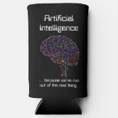 Kunstmatige intelligentie vs Real Thing Seltzer Blikjeskoeler (Voorkant)