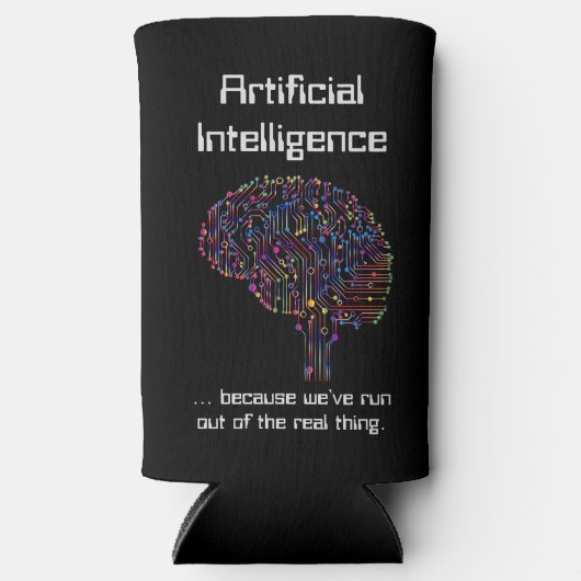 Kunstmatige intelligentie vs Real Thing Seltzer Blikjeskoeler (Voorkant)