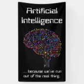 Kunstmatige intelligentie vs Real Thing Spandoek (Verticaal)