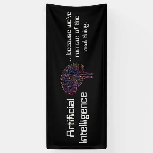 Kunstmatige intelligentie vs Real Thing Spandoek (Verticaal)