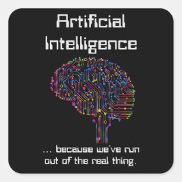 Kunstmatige intelligentie vs Real Thing Vierkante Sticker